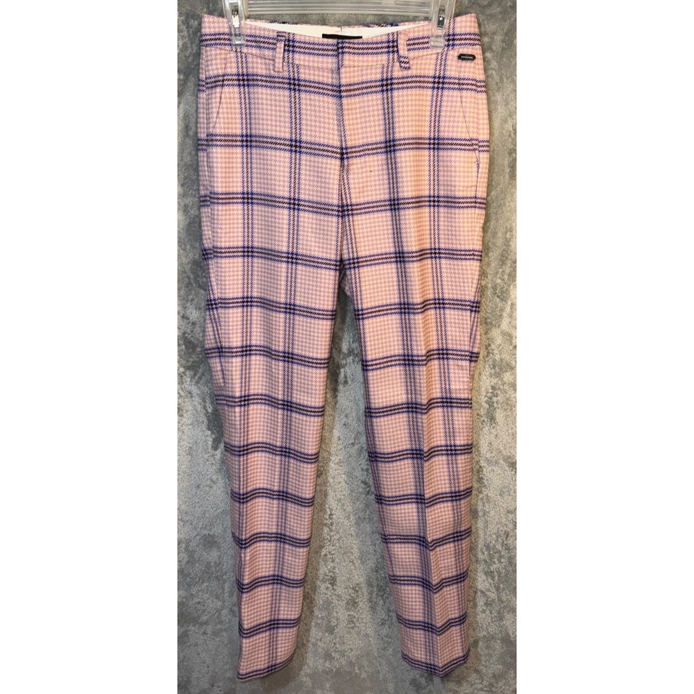Scotch & Soda Plaid Lowry pink plaid Pants Size 26 tailored slim fit preppy punk